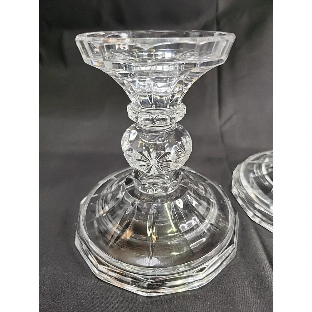 2 Stunning‎ GLASS Ornate CANDLEHOLDER 5